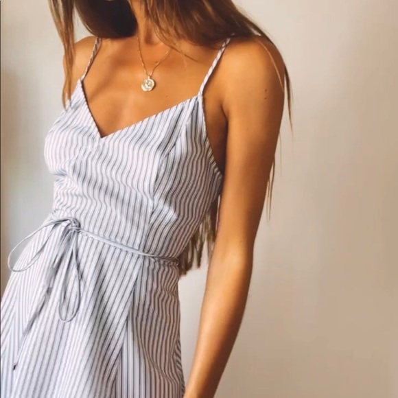 Striped Blue & White Dress - Picture 1 of 7